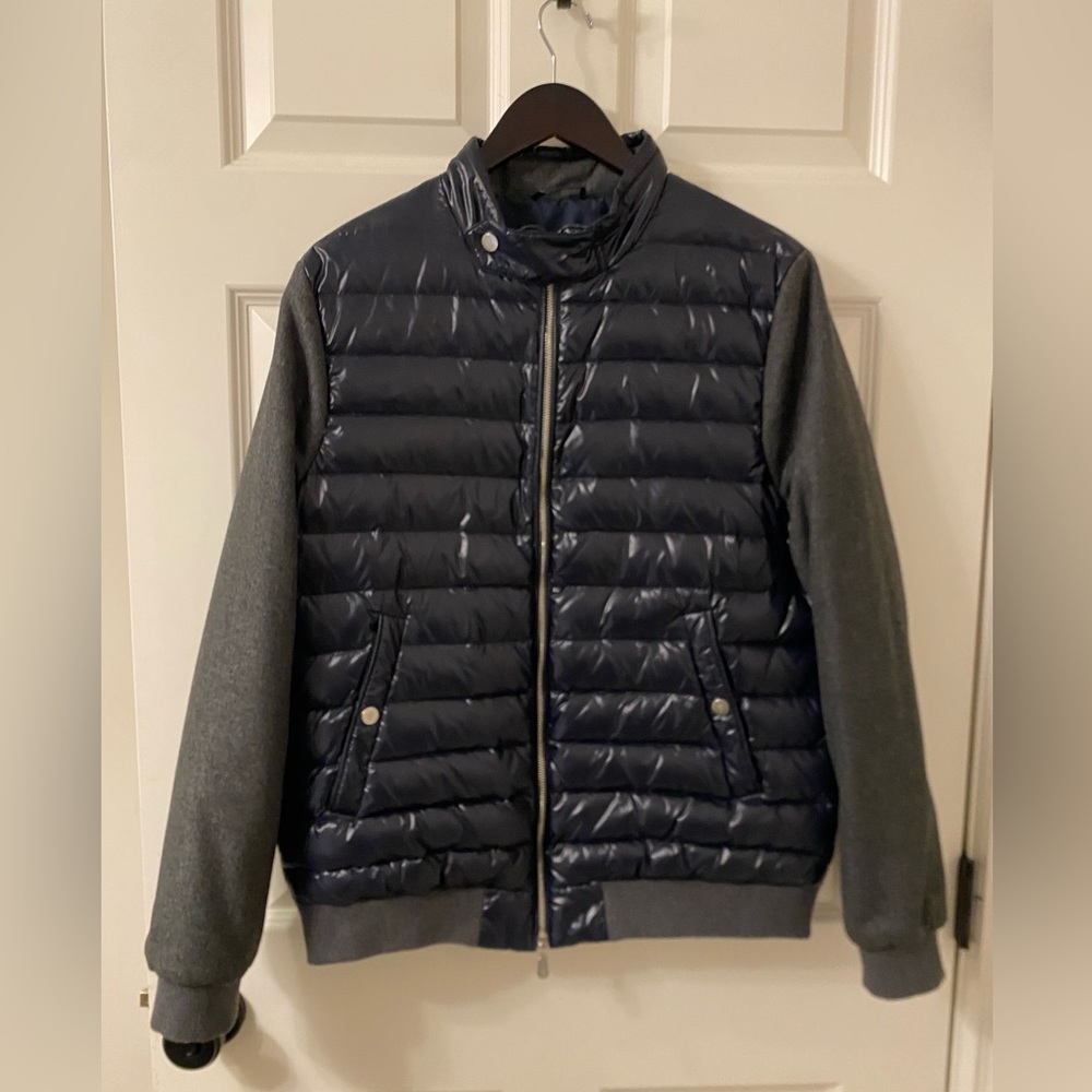 Eleventy LUXURY Navy Puffer with Grey sleeves